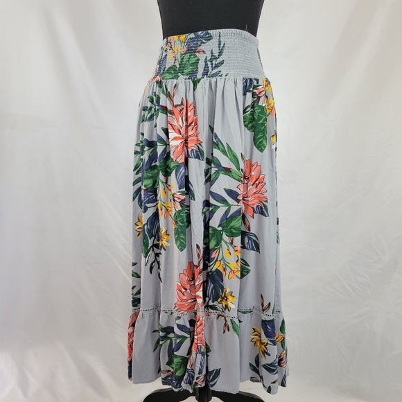 PATRONS OF PEICE FLORAL MAXI SKIRT Smocked Waist - Picture 5 of 9